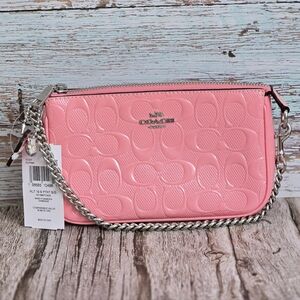 *NWT* COACH Pink Nolita 19 With Chain In Signature Leather With Heart Charm